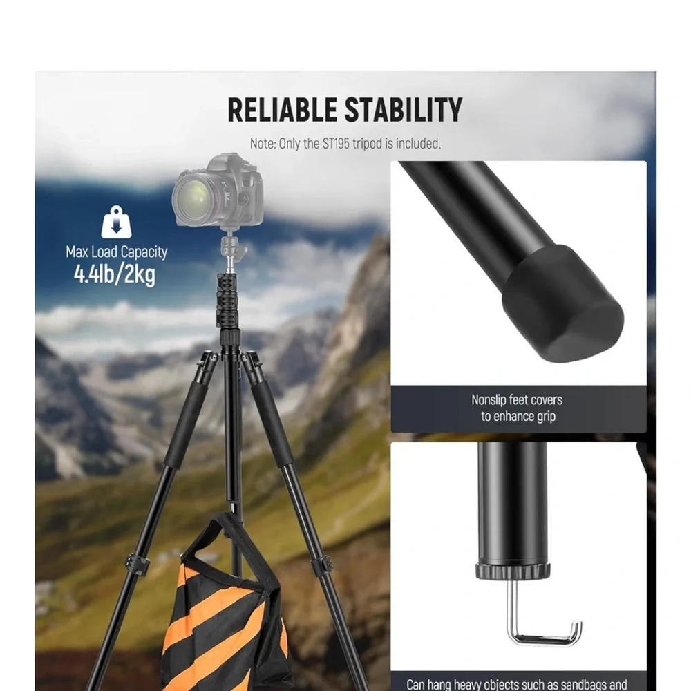Photography Light Stand, 1.5-6.4ft/47-195cm Alum Reversible Studio tripod 059